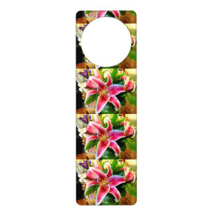 pink stargazer lily door hanger