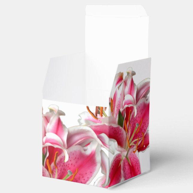 Pink Stargazer Lily Favor Boxes (Opened)