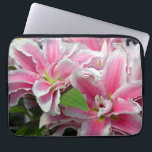 Pink stargazer lily flowers laptop sleeve<br><div class="desc">Beautiful pink stargazer lily flowers print laptop sleeve</div>