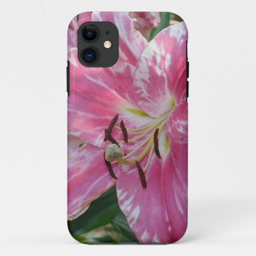 Pink stargazer lily iphone case