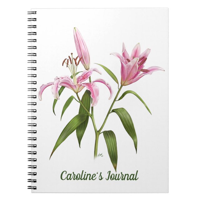 Pink Stargazer Lily Notebook (Front)