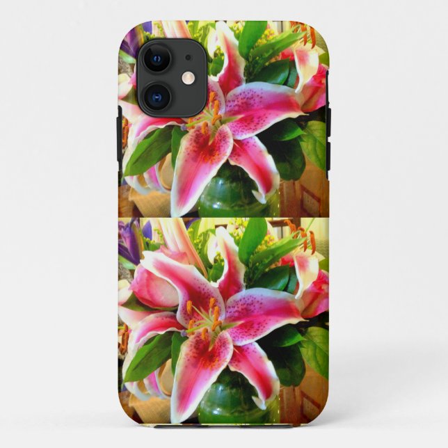 pink stargazer lily phone case (Back)