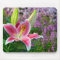 Pink stargazer lily print mousepad