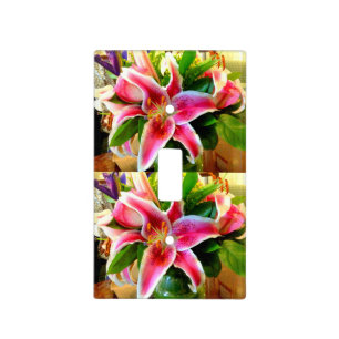pink stargazer lily switch cover