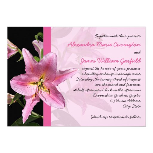 Stargazer Lily Wedding Invitations 4