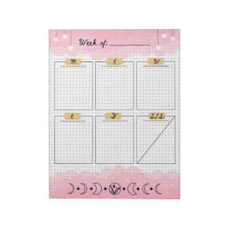 Pink Starry Sky Bullet Journal Weekly Planner Notepad