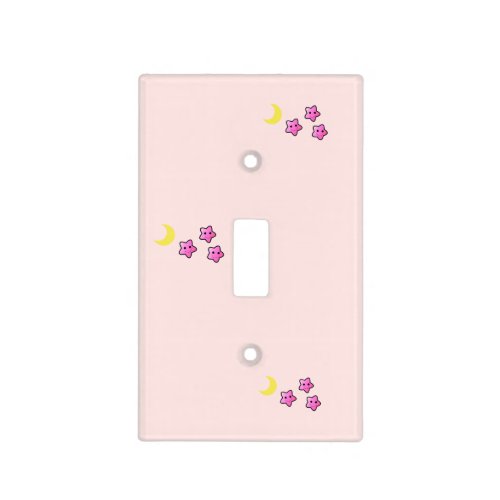 Pink Stars and Moon Light Switch Cover