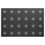 Pink stars black background art fabric