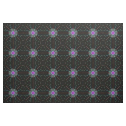 Pink stars black background art fabric