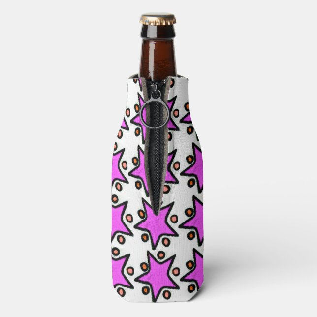 Pink Stars Bottle Cooler (Bottle Back)