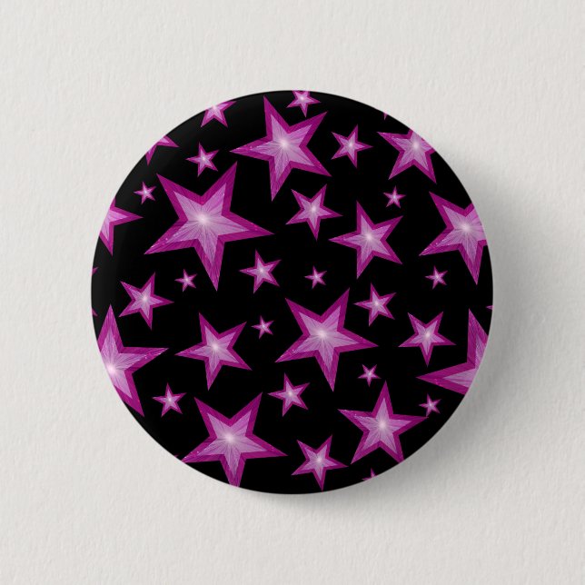 Pink Stars button black (Front)