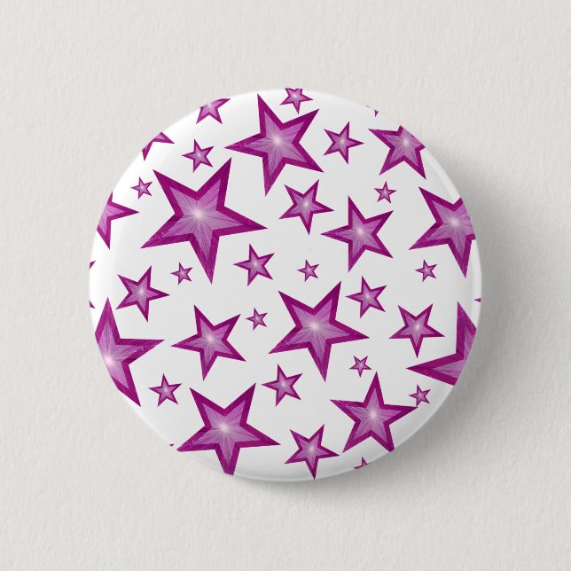 Pink Stars button white (Front)