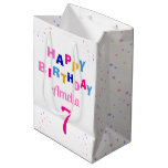 Pink Stars Girl Happy Birthday Medium Gift Bag
