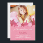 Pink Stars Kids Photo Birthday Party Invitation<br><div class="desc">Pink Stars Kids Photo Birthday Party Invitation 
 Customizable birthday party invitation perfect for kids birthday party. Personalize the invite by adding your own photo and information.</div>