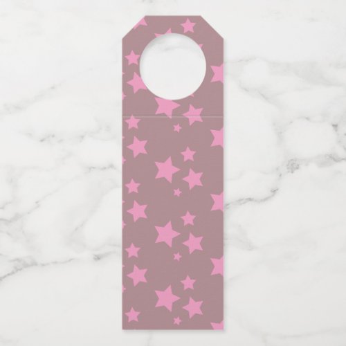 Pink Stars Modern design Bottle Hanger Tag