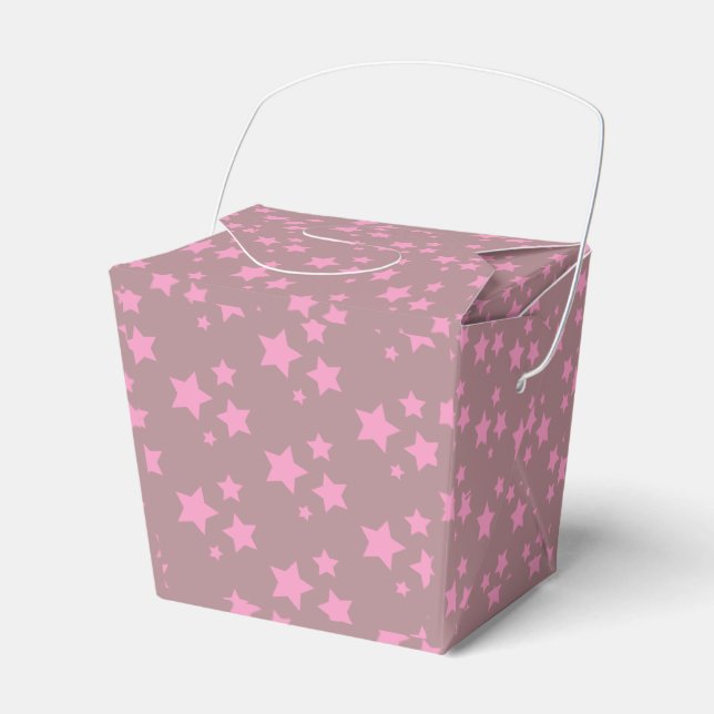 Pink Stars Modern design Favor Boxes (Front Side)