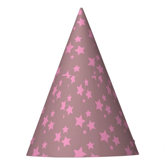 Pink Stars Modern design Party Hat (Front)