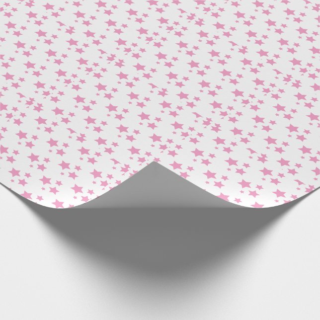 Pink Stars Modern design Wrapping Paper (Corner)