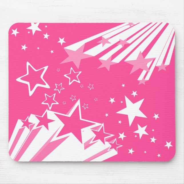 Pink Stars Mouse Pad (Front)