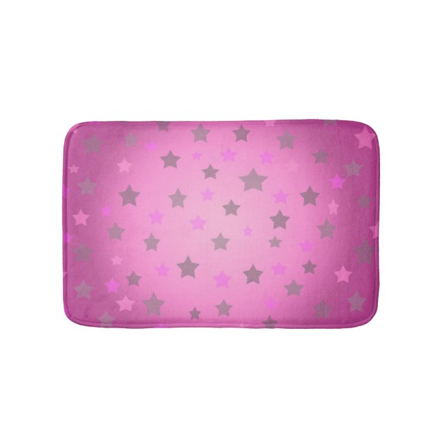 Pink stars pattern bath mat (Front)