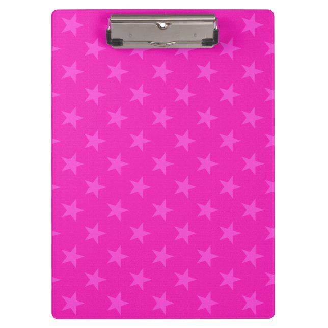 Pink stars pattern clipboard (Front)