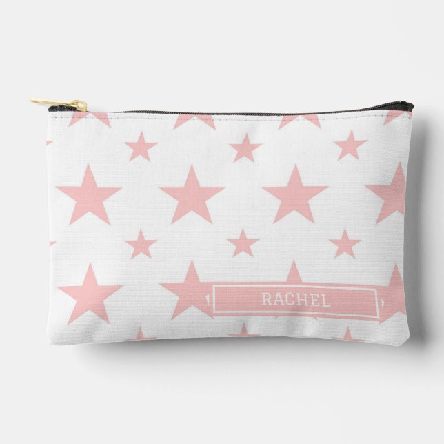 Pink Stars Pattern Constellation Pencil Case Accessory Pouch (Front)