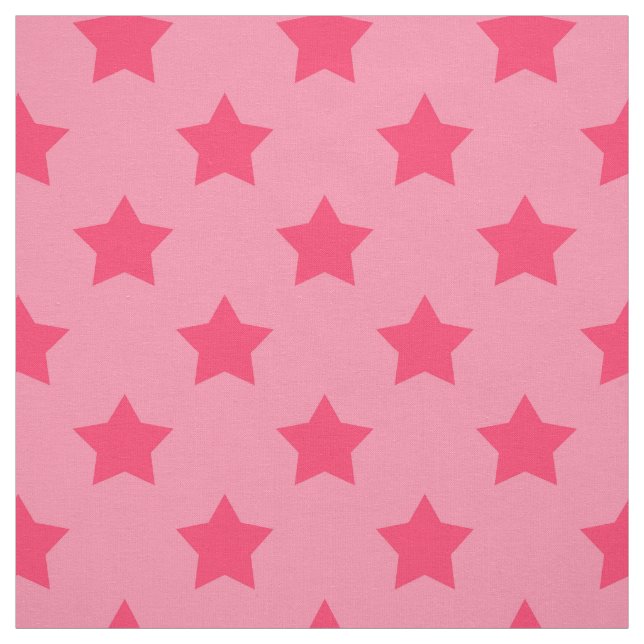 Pink Stars Pink Background Textile Fabric (Swatch)