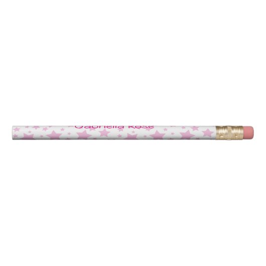 Pink Stars Pretty Pencil (Rotated 90)