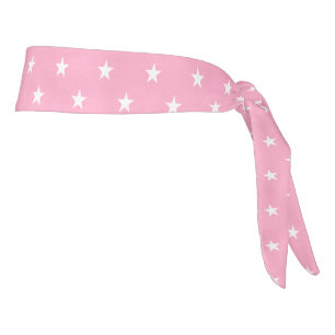 Pink Stars Tie Headband