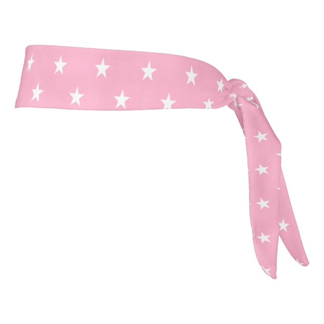 Pink Stars Tie Headband (Rotate 90)