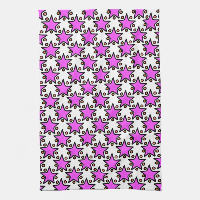 Pink Stars Towels (Vertical)