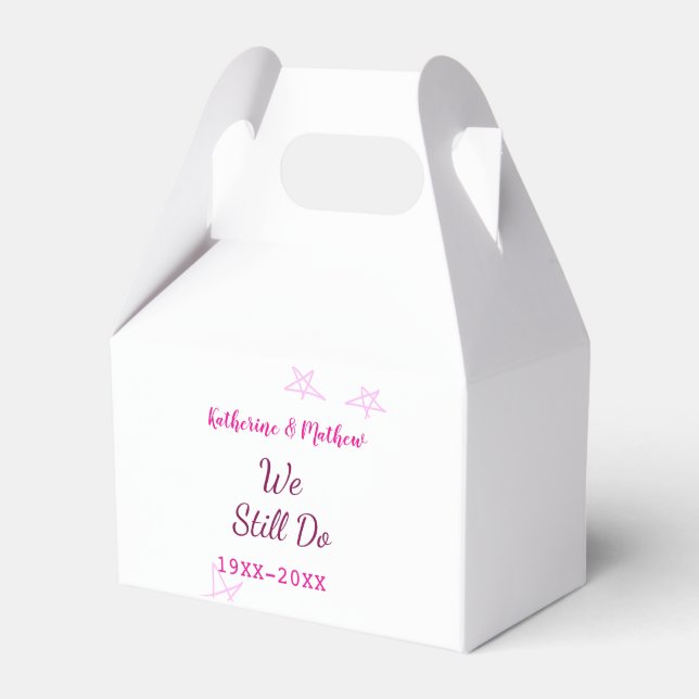 Pink stars Vow renewal anniversary wedding modern  Favor Boxes (Front Side)