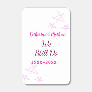Pink stars Vow renewal anniversary wedding modern  Matchboxes