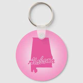 Pink State Alabama Keychain