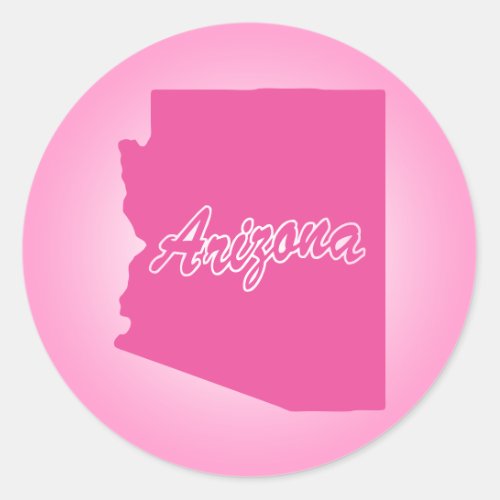 Pink State Arizona Classic Round Sticker