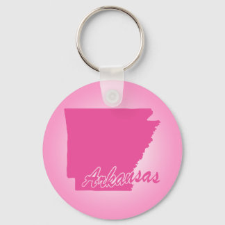 Pink State Arkansas Keychain