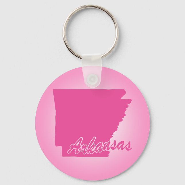 Pink State Arkansas Keychain (Front)