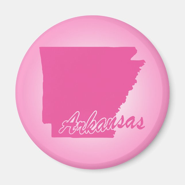 Pink State Arkansas Magnet (Front)