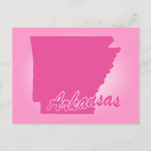 Pink State Arkansas Postcard