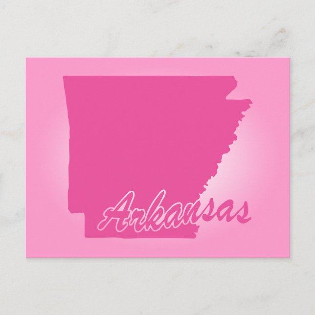 Pink State Arkansas Postcard (Front)