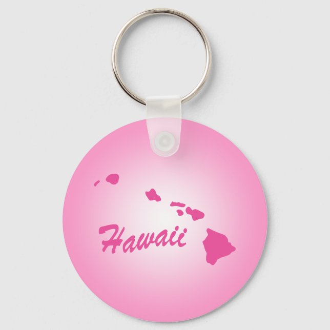 Pink State Hawaii Keychain (Front)