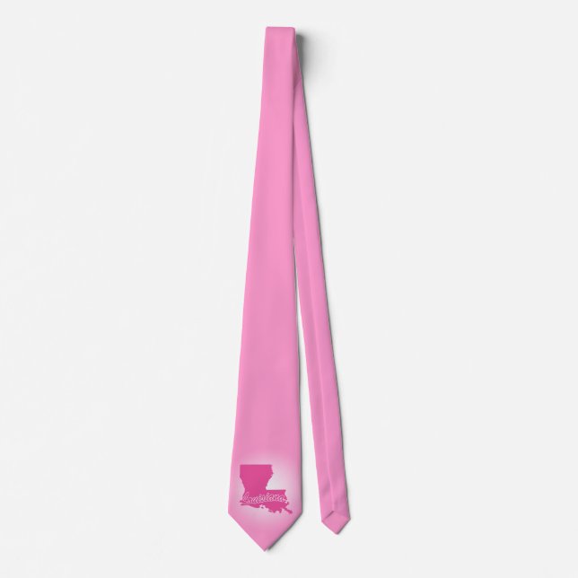 Pink State Louisiana Neck Tie (Front)
