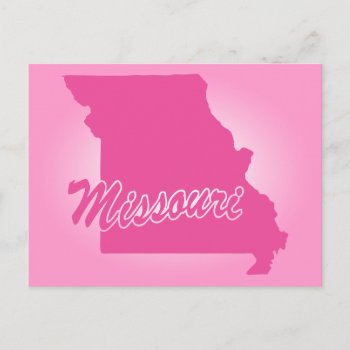 Pink State Missouri Postcard by trendyteeshirts at Zazzle