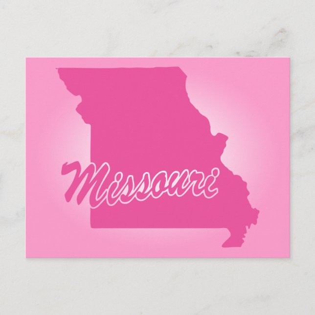 Pink State Missouri Postcard (Front)