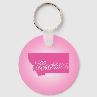 Pink State Montana Keychain