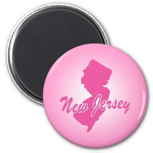 Pink State New Jersey Magnet