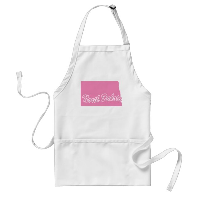 Pink State North Dakota Adult Apron (Front)
