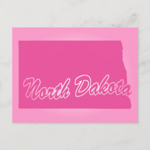 Pink State North Dakota Postcard