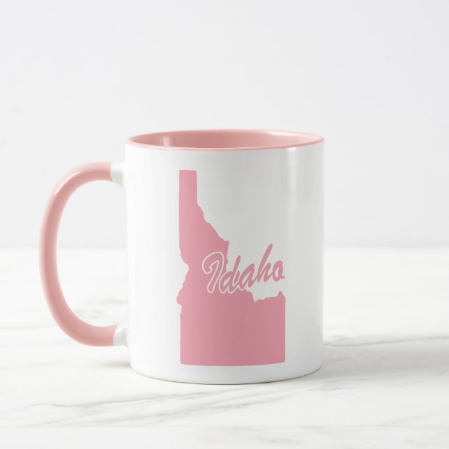 Pink State Of Idaho Shape Mug (Left)