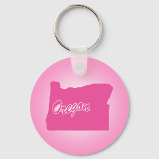 Pink State Oregon Keychain